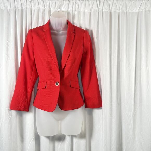 The Limited Notched collar Single Button Blazer Red S academia Preppy 88-20 - Picture 16 of 16